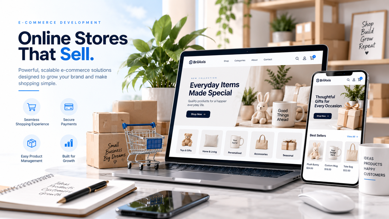 E-commerce website development for professional online stores