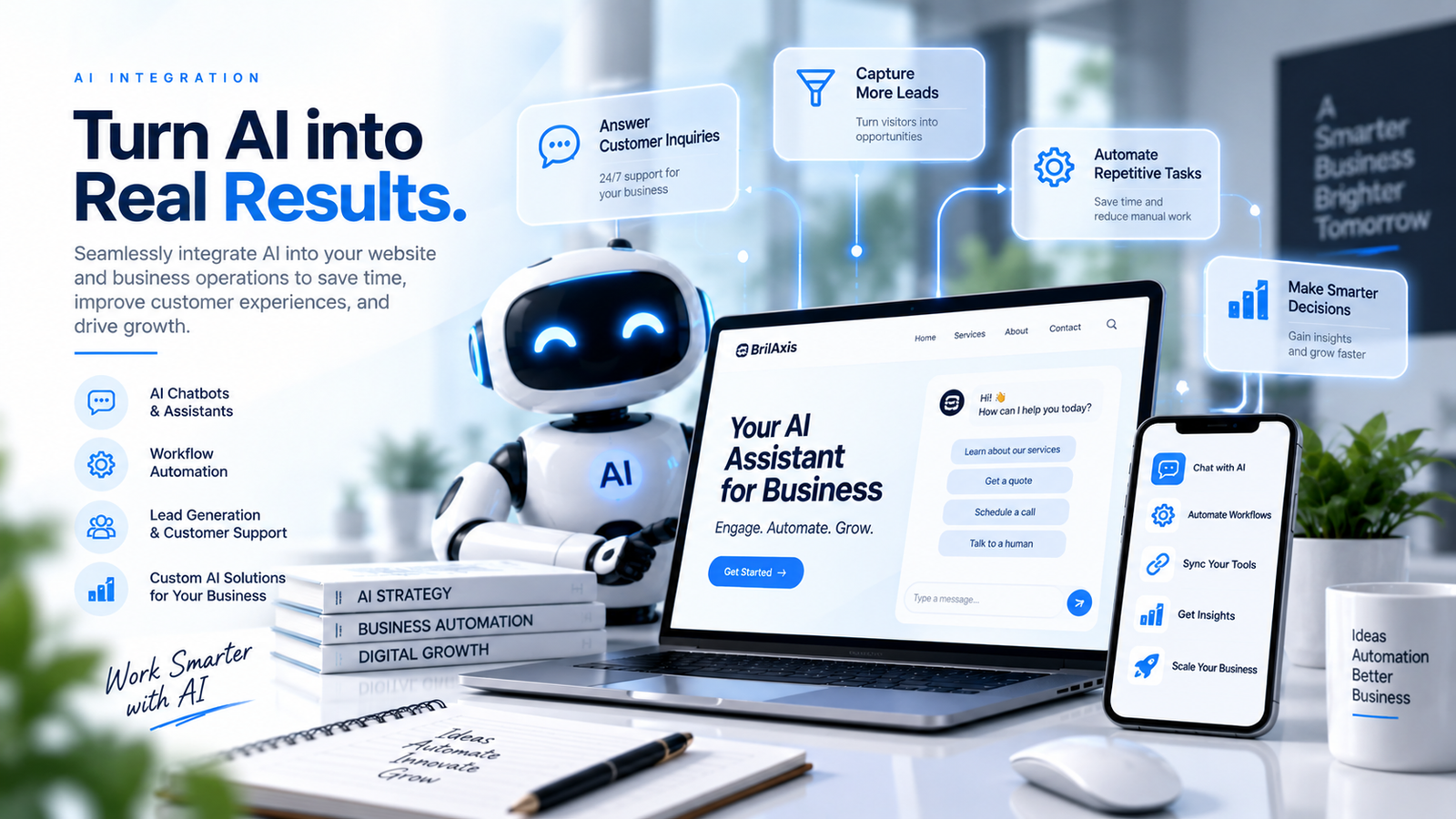 AI integration for websites, customer experiences, and business operations