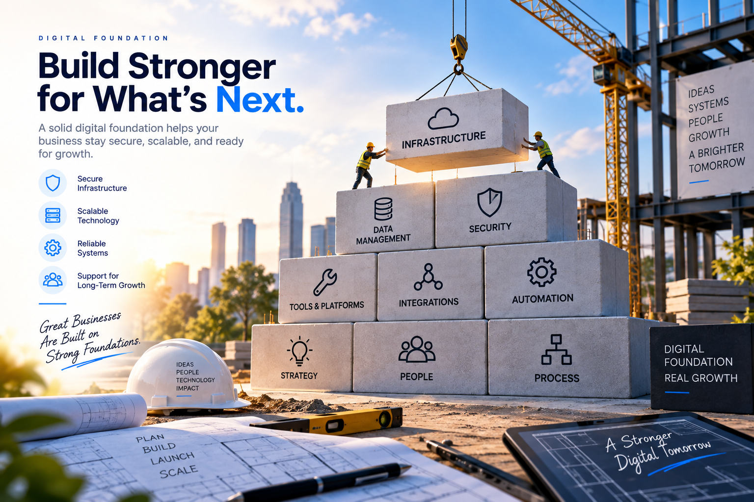 Digital foundation setup for secure and scalable business growth